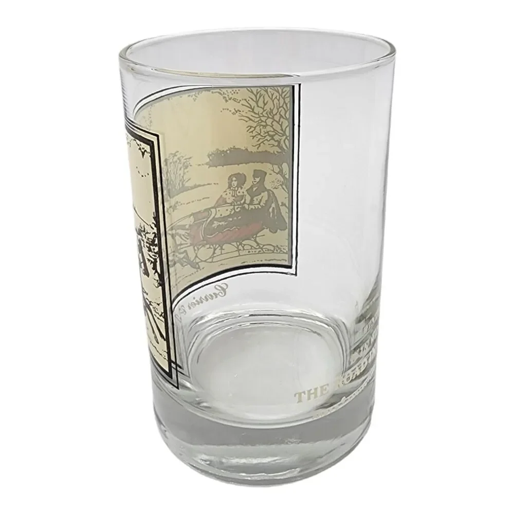 Vintage 1981 Arby’s Currier & Ives Glass #1 The Road in Winter Holiday Sleigh